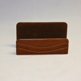 Cognac Brown Italian Leather Business Card Holder